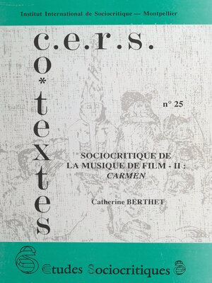 cover image of Sociocritique de la musique de film (2). Carmen